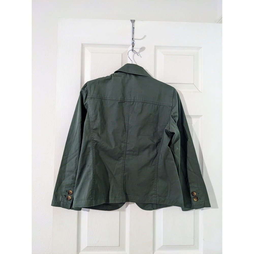Talbots Olive Green Jacket Blazer Structured Button Details Sz 4P - Picture 3 of 8
